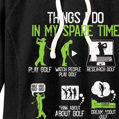 retro Things I Do In My Spare Time Golf Player Women's Fleece Hoodie