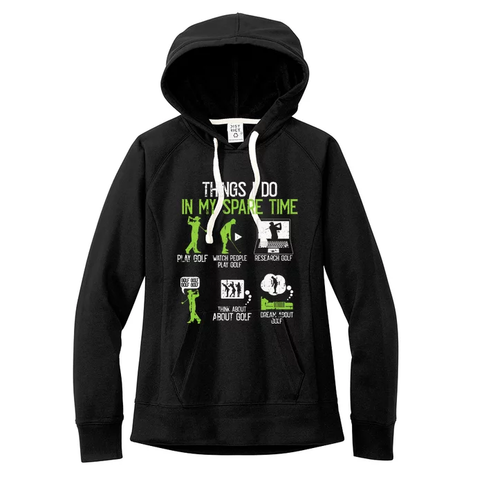 retro Things I Do In My Spare Time Golf Player Women's Fleece Hoodie