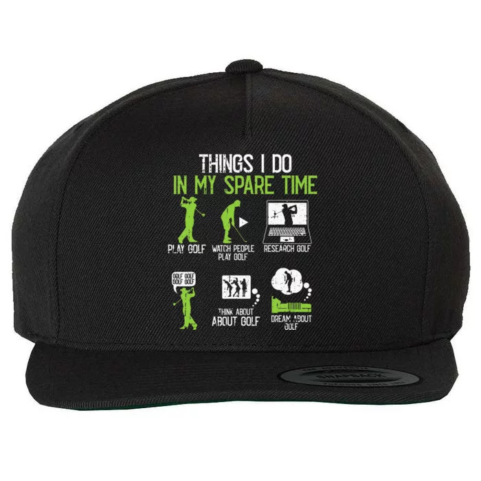 retro Things I Do In My Spare Time Golf Player Wool Snapback Cap