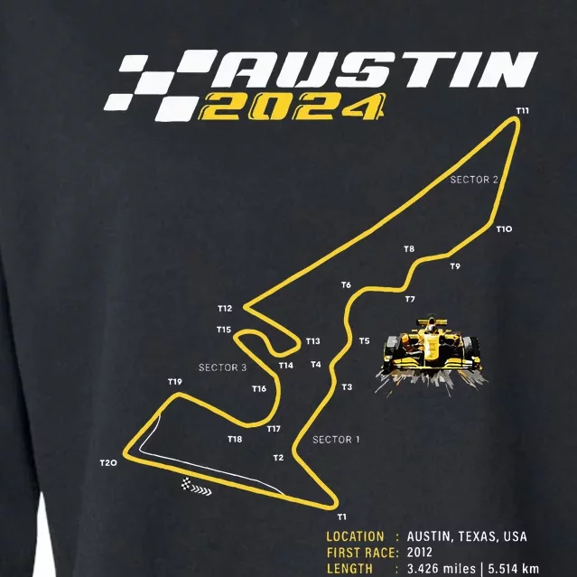 Race Track In Austin Formula Racing Circuits Sport Cropped Pullover Crew