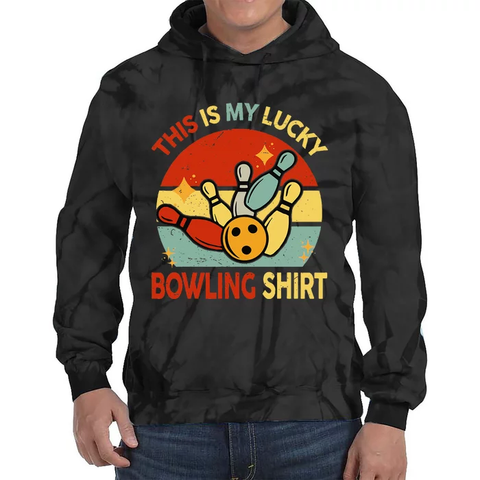 Retro This Is My Lucky Bowling Tie Dye Hoodie