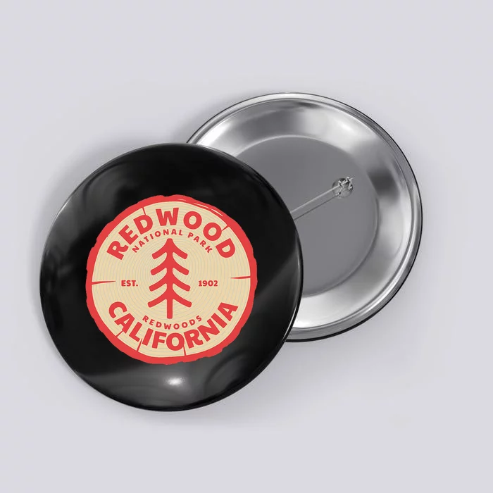 Redwood Trees In The National Forest Button