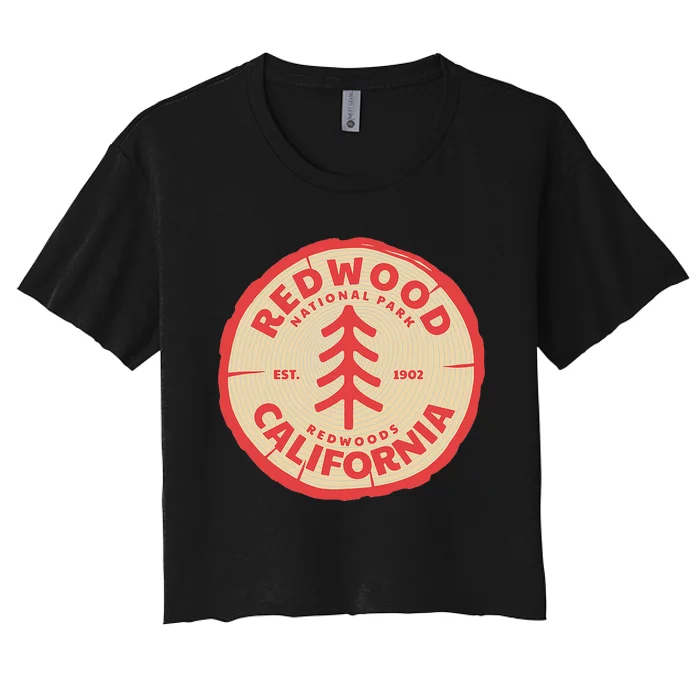 Redwood Trees In The National Forest Women's Crop Top Tee