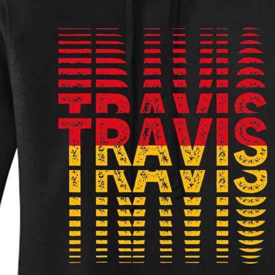 Retro TRAVIS I Love Travis Women's Pullover Hoodie