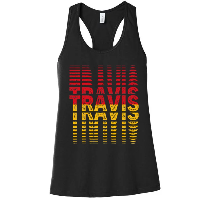 Retro TRAVIS I Love Travis Women's Racerback Tank