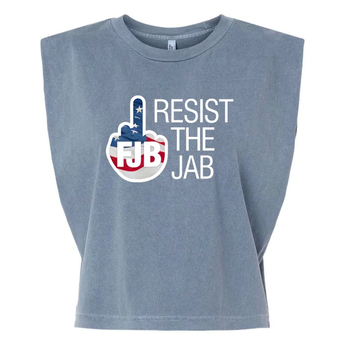 Resist The Jab Flag Logo Apparel Garment-Dyed Women's Muscle Tee