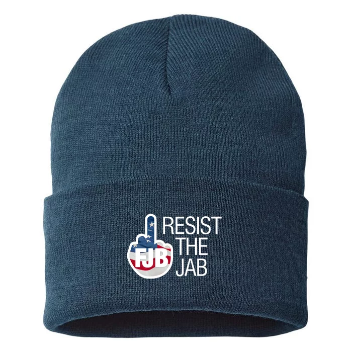 Resist The Jab Flag Logo Apparel Sustainable Knit Beanie