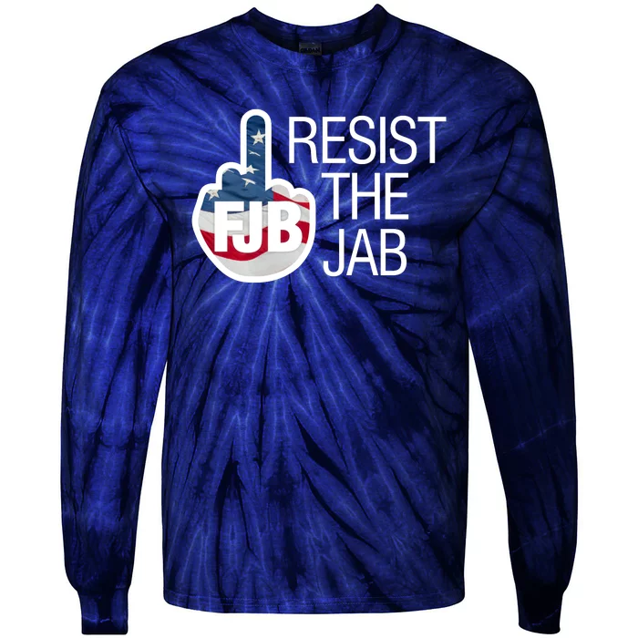 Resist The Jab Flag Logo Apparel Tie-Dye Long Sleeve Shirt