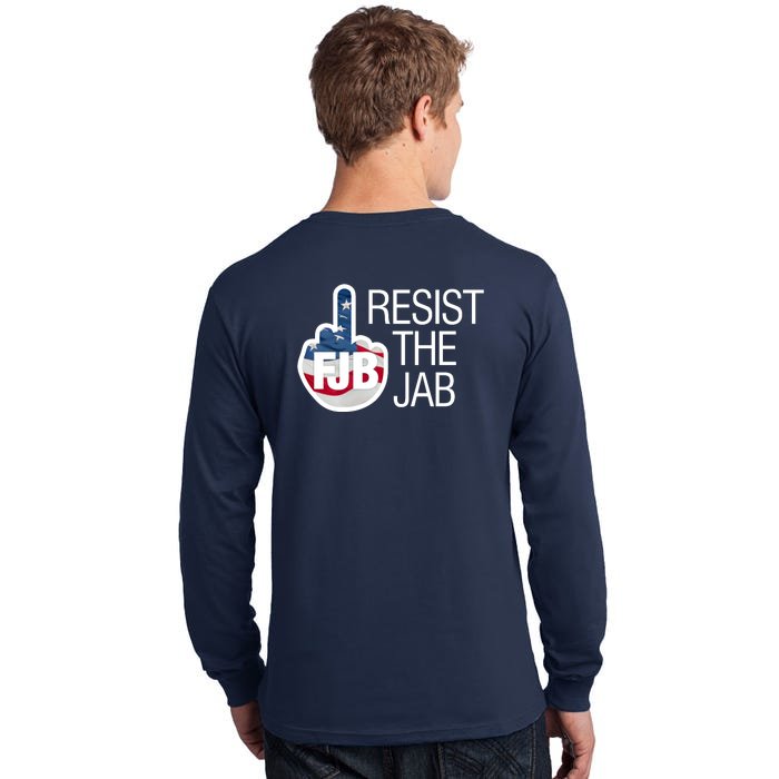 Resist The Jab Flag Logo Kitchenware Front & Back Tall Long Sleeve T-Shirt