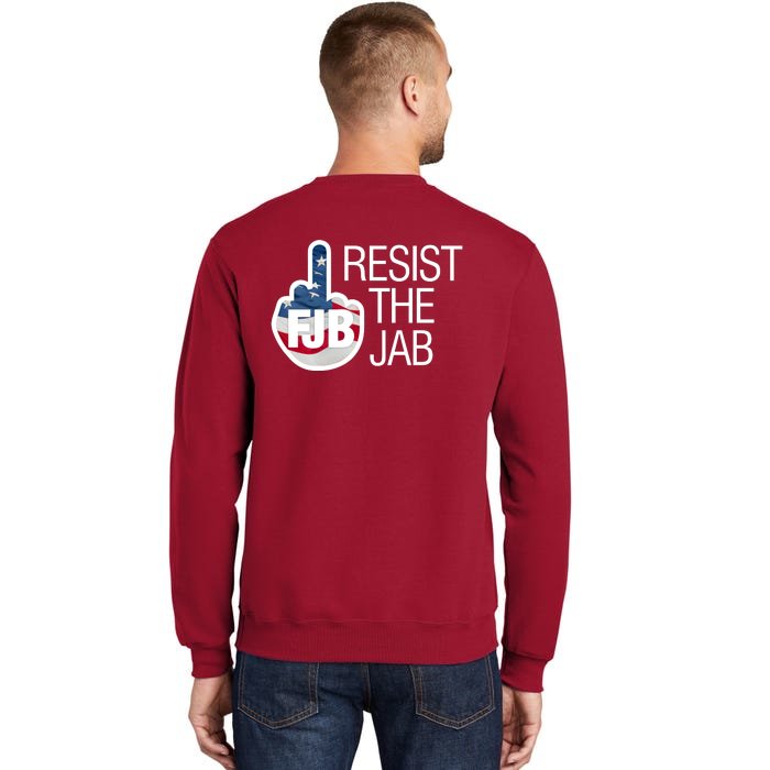 Resist The Jab Flag Logo Kitchenware Front & Back Tall Sweatshirt