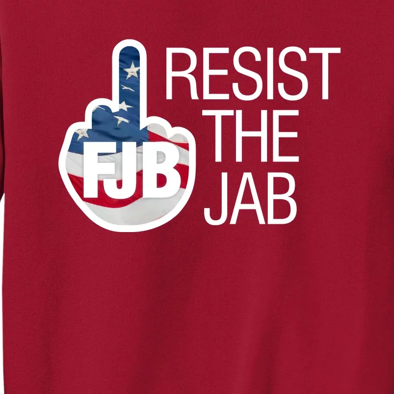 Resist The Jab Flag Logo Kitchenware Front & Back Tall Sweatshirt