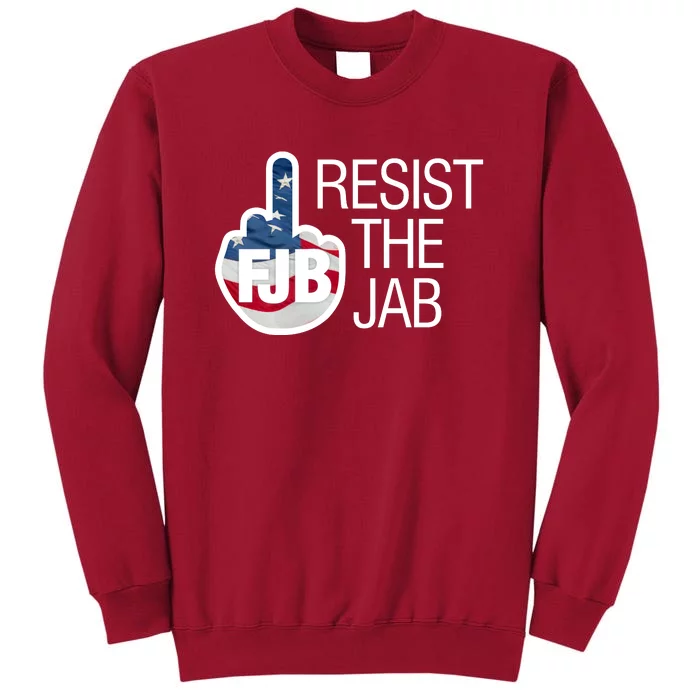 Resist The Jab Flag Logo Kitchenware Front & Back Tall Sweatshirt