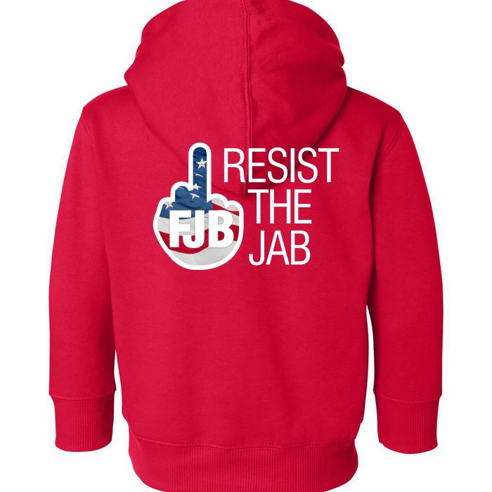 Resist The Jab Flag Logo Kitchenware Front & Back Toddler Hoodie