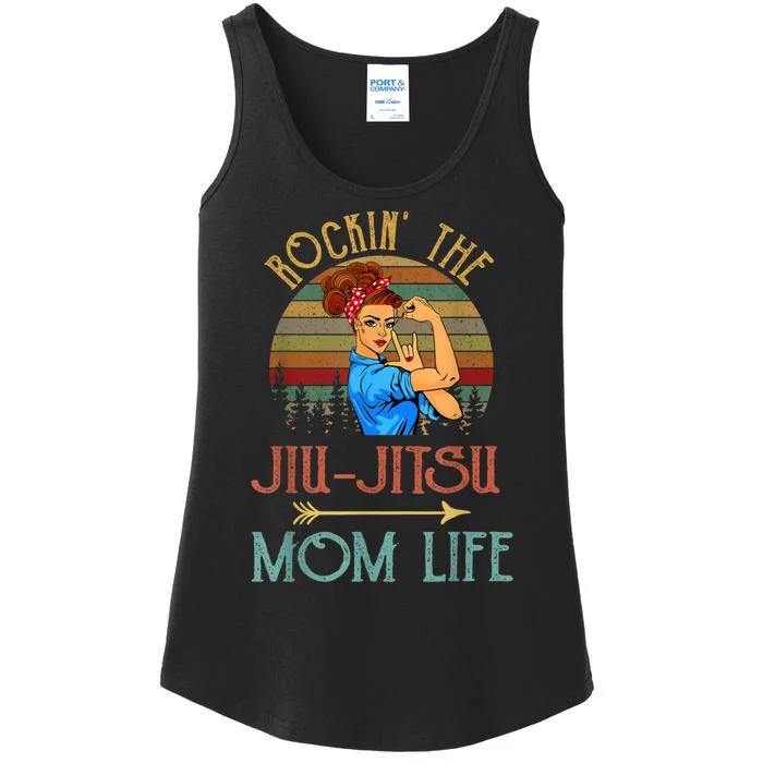 Rockin The Jiu Jitsu Mom Life Funny Gift For Mom Ladies Essential Tank