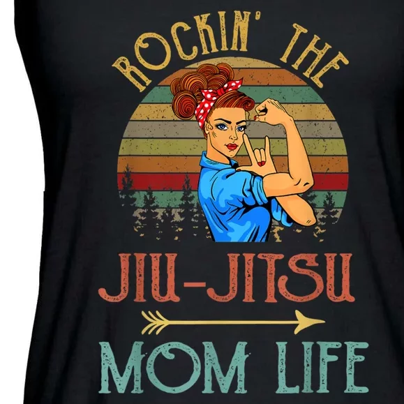 Rockin The Jiu Jitsu Mom Life Funny Gift For Mom Ladies Essential Flowy Tank