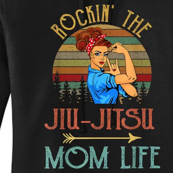 Rockin The Jiu Jitsu Mom Life Funny Gift For Mom Women's Pullover Hoodie