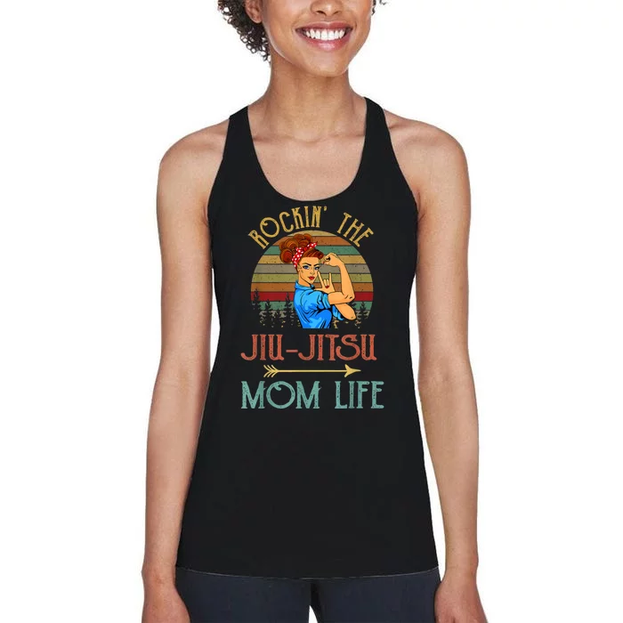 Rockin The Jiu Jitsu Mom Life Funny Gift For Mom Women's Racerback Tank