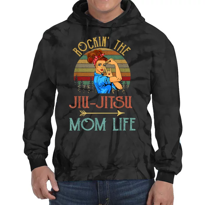 Rockin The Jiu Jitsu Mom Life Funny Gift For Mom Tie Dye Hoodie