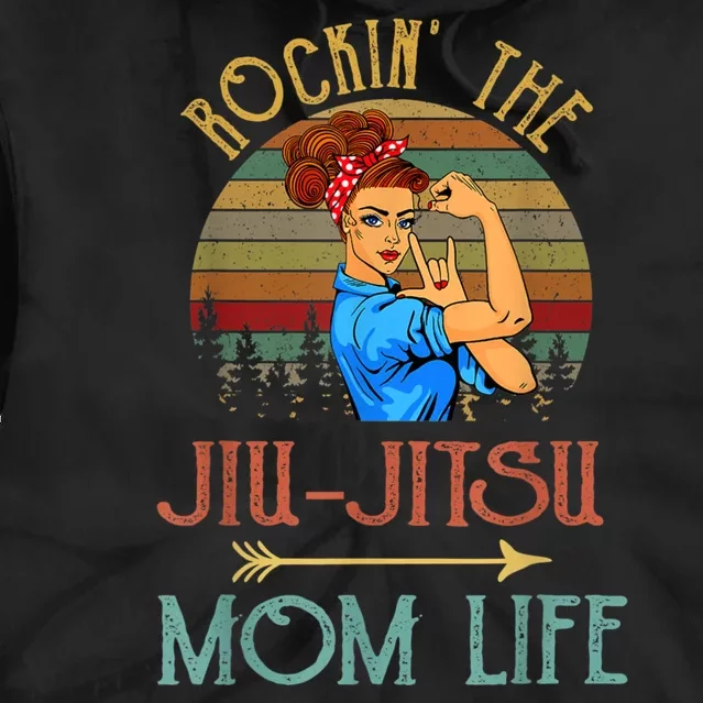 Rockin The Jiu Jitsu Mom Life Funny Gift For Mom Tie Dye Hoodie