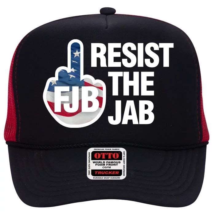 Resist The Jab Flag Logo Front & Back High Crown Mesh Trucker Hat