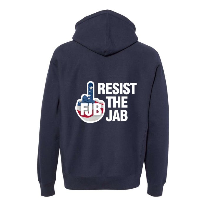 Resist The Jab Flag Logo Front & Back Premium Hoodie