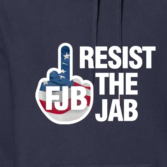 Resist The Jab Flag Logo Front & Back Premium Hoodie