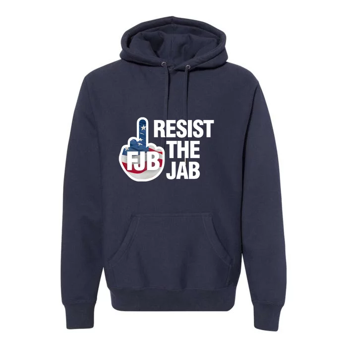 Resist The Jab Flag Logo Front & Back Premium Hoodie