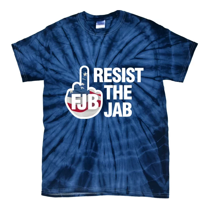 Resist The Jab Flag Logo Front & Back Tie-Dye T-Shirt