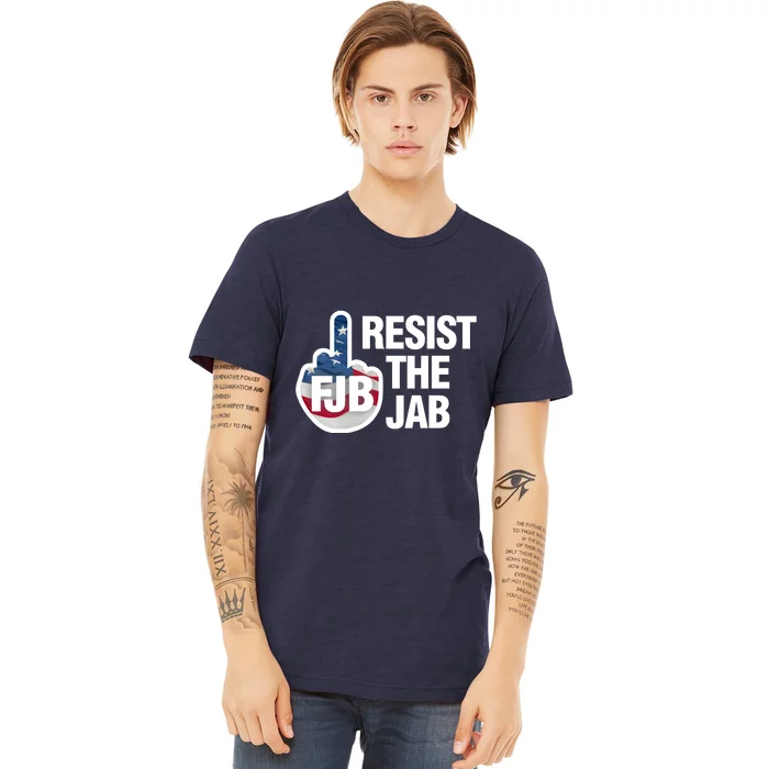 Resist The Jab Flag Logo Front & Back Premium T-Shirt