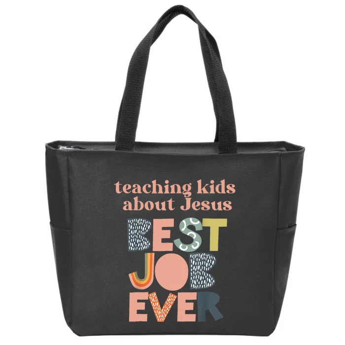 Retro Teaching Kids About Jesus Is The Best Job Ever Zip Tote Bag