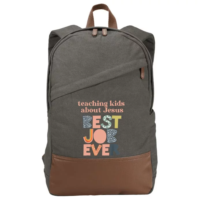 Retro Teaching Kids About Jesus Is The Best Job Ever Cotton Canvas Backpack