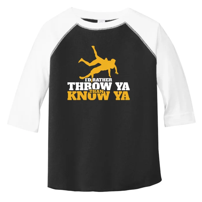 Rather Throw Know Wrestling Wrestler Toddler Fine Jersey T-Shirt