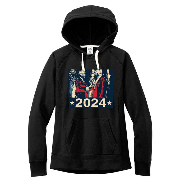 Retro Trump Kennedy President 2024 Election Republican Women's Fleece Hoodie