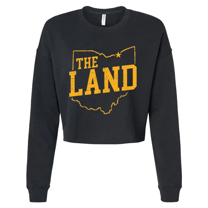 Retro The Land Cleveland Ohio Classic Throwback Souvenir Cropped Pullover Crew