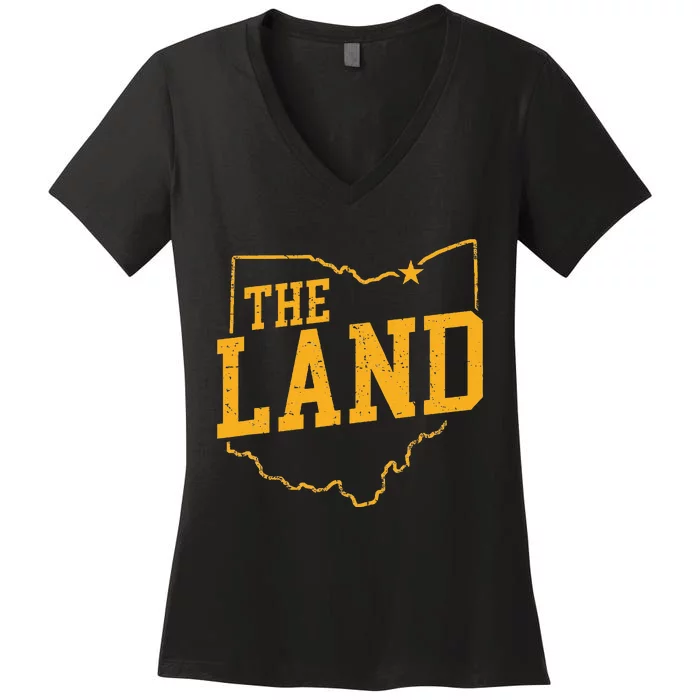 Retro The Land Cleveland Ohio Classic Throwback Souvenir Women's V-Neck T-Shirt