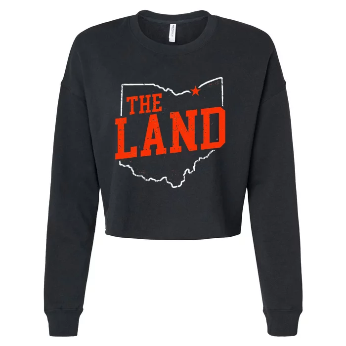 Retro The Land Cleveland Ohio Travel Souvenir Cropped Pullover Crew