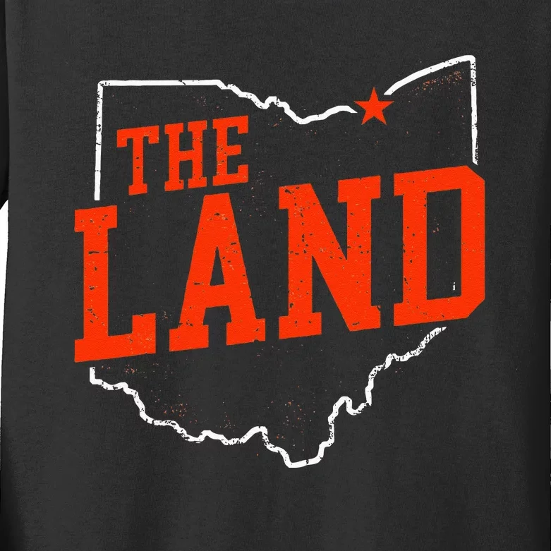 Retro The Land Cleveland Ohio Travel Souvenir Kids Long Sleeve Shirt