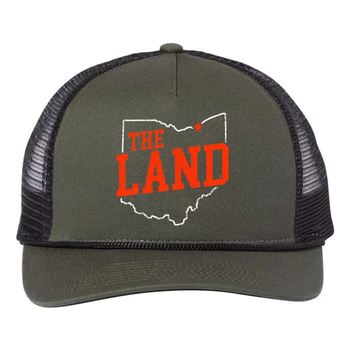 Retro The Land Cleveland Ohio Travel Souvenir Retro Rope Trucker Hat Cap