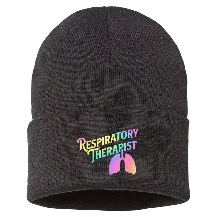 Respiratory Therapist Lung Therapy Pulmonology Nurse Week Sustainable Knit Beanie