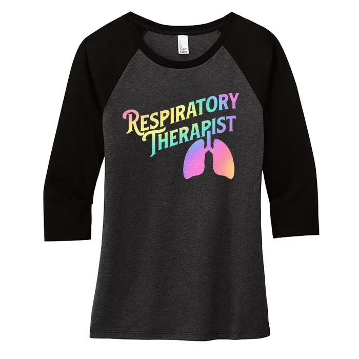 Respiratory Therapist Lung Therapy Pulmonology Nurse Week Women's Tri-Blend 3/4-Sleeve Raglan Shirt