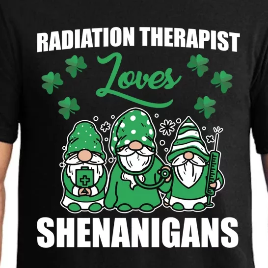 Radiation Therapist Loves Shenanigans St Patricks Day Gnome Gift Pajama Set