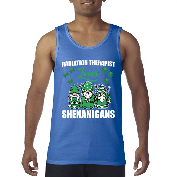 Radiation Therapist Loves Shenanigans St Patricks Day Gnome Gift Tank Top