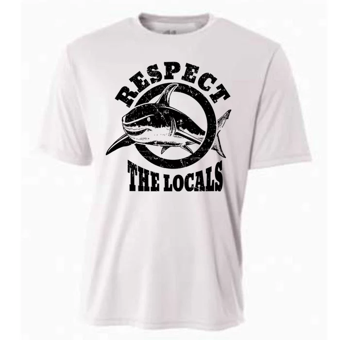 Respect The Locals Shark Ocean Animal Rights Biology Life Cooling Performance Crew T-Shirt