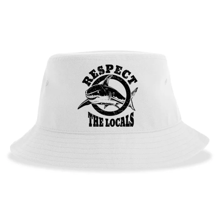 Respect The Locals Shark Ocean Animal Rights Biology Life Sustainable Bucket Hat