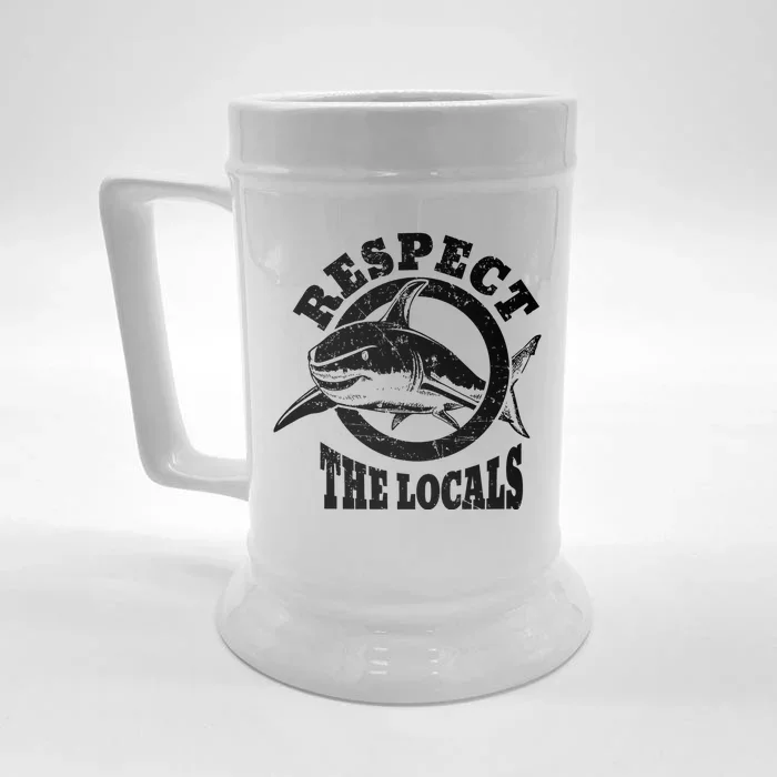 Respect The Locals Shark Ocean Animal Rights Biology Life Front & Back Beer Stein