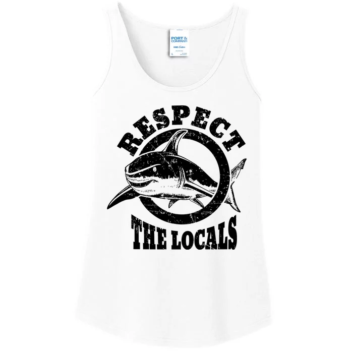 Respect The Locals Shark Ocean Animal Rights Biology Life Ladies Essential Tank