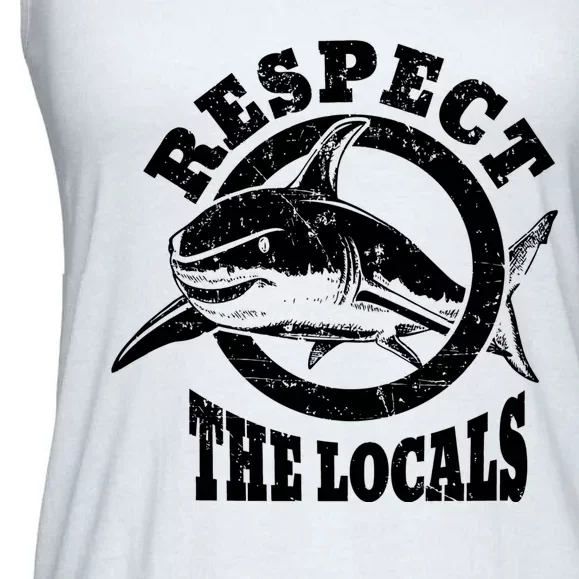 Respect The Locals Shark Ocean Animal Rights Biology Life Ladies Essential Flowy Tank