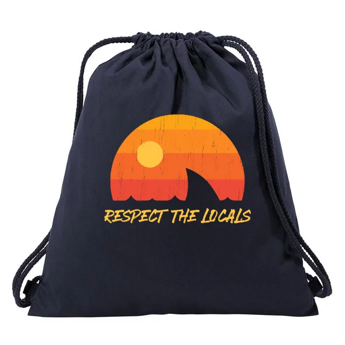 Respect The Locals ✅ Shark Week Drawstring Bag