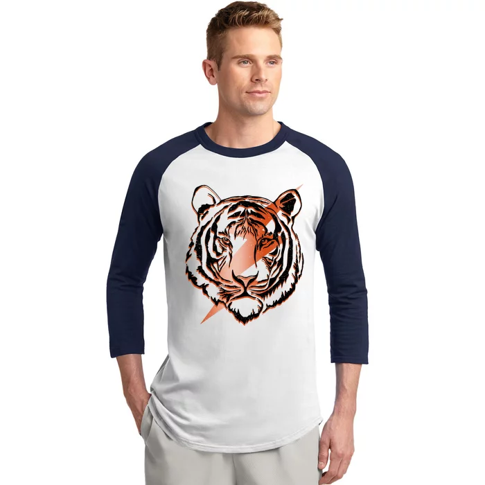 Retro Tiger Lover Tiger Head Tiger Face Baseball Sleeve Shirt