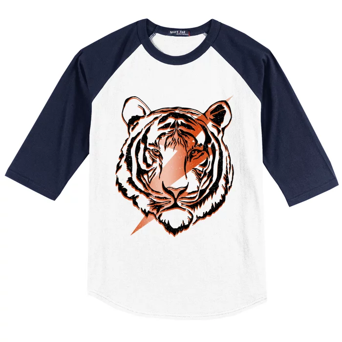 Retro Tiger Lover Tiger Head Tiger Face Baseball Sleeve Shirt